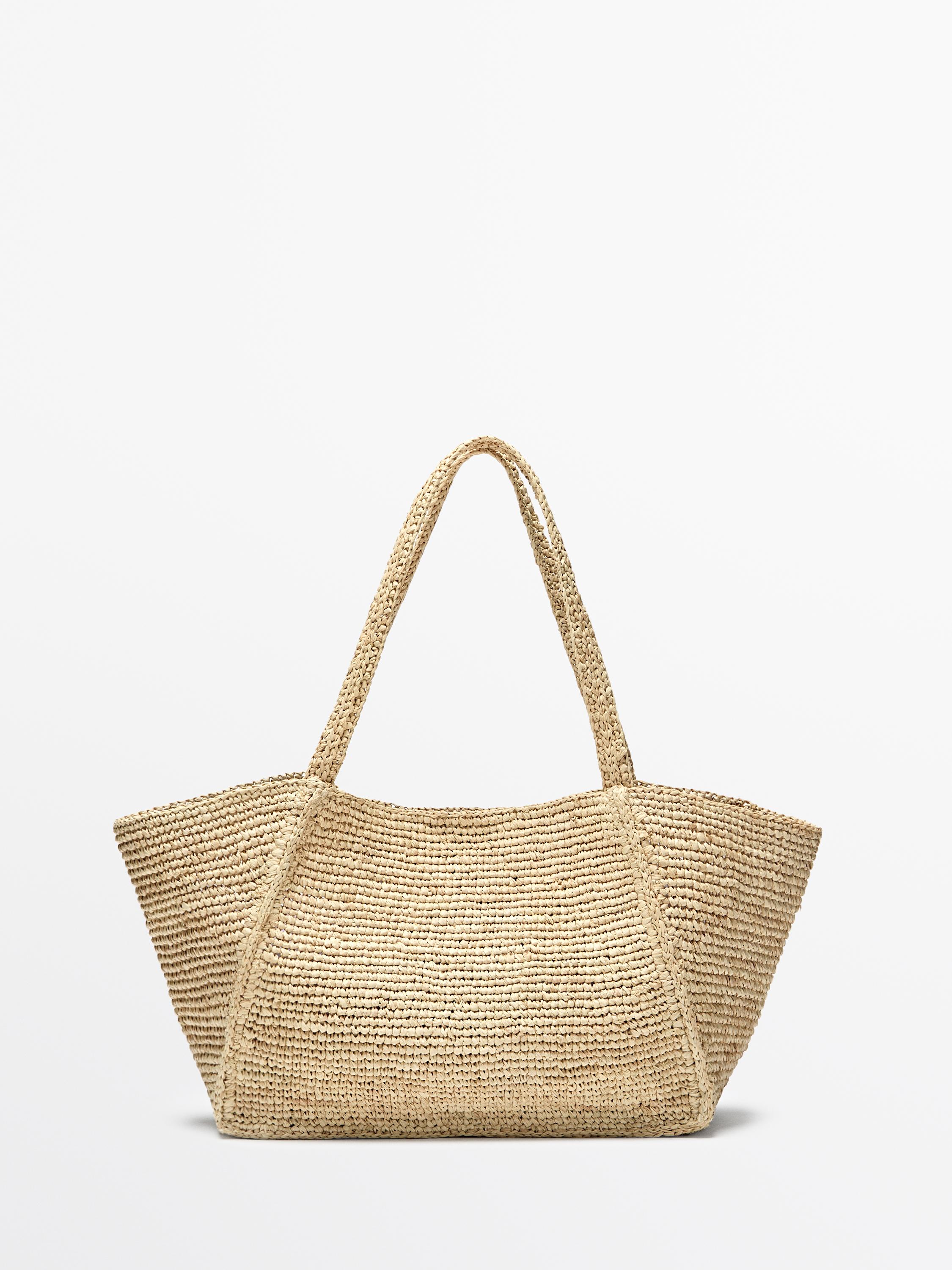 Tote bag moyen format 100 % raphia
