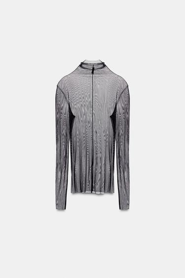 TOP 100% SOIE - Noir de Zara - Image 3