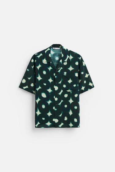 CAMISA ESTAMPADA MEZCLA VISCOSA - Verde / Azul de Zara