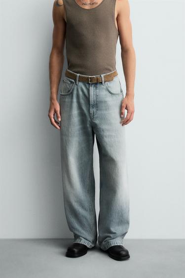 Zara TRAPERICE BAGGY FIT – akvamarin