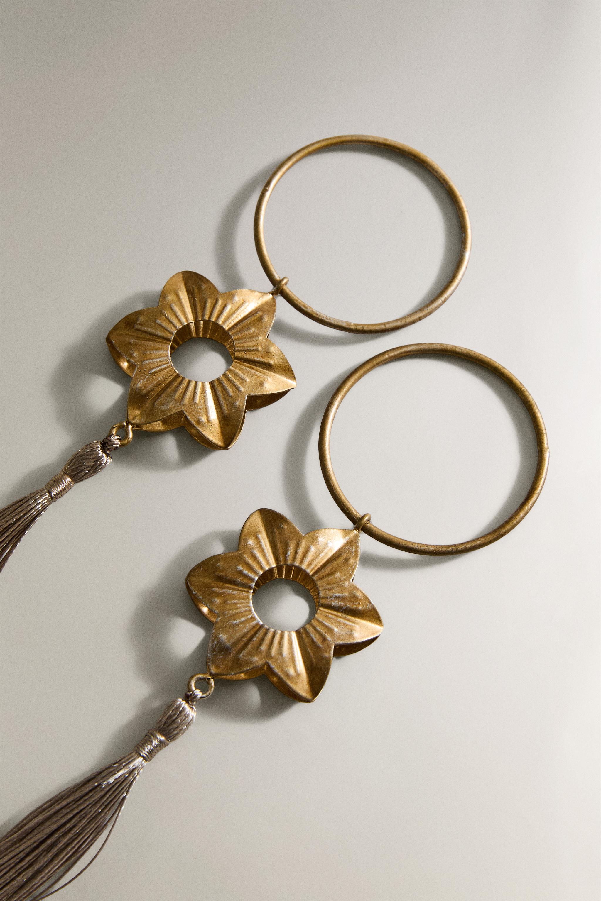 LOT DE 2 RONDS DE SERVIETTES MÉTAL POMPON NOËL