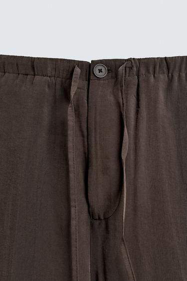 PANTALON FLUIDE COUPE DÉCONTRACTÉE - Marron de Zara - Image 6