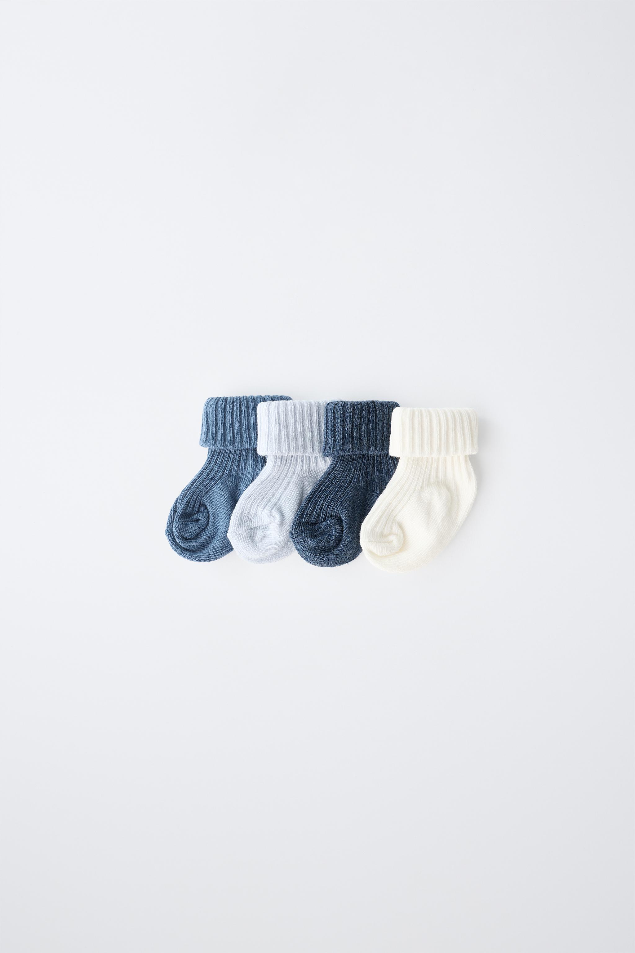 FOUR-PACK OF COLORED SOCKS IN A BOX — Mid-blue