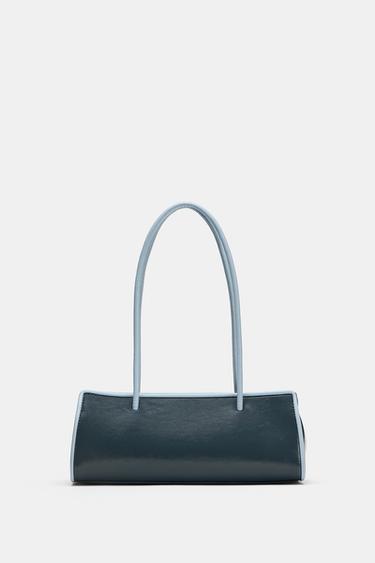 Zara ELONGATED SHOULDER BAG - Blue - Image 0