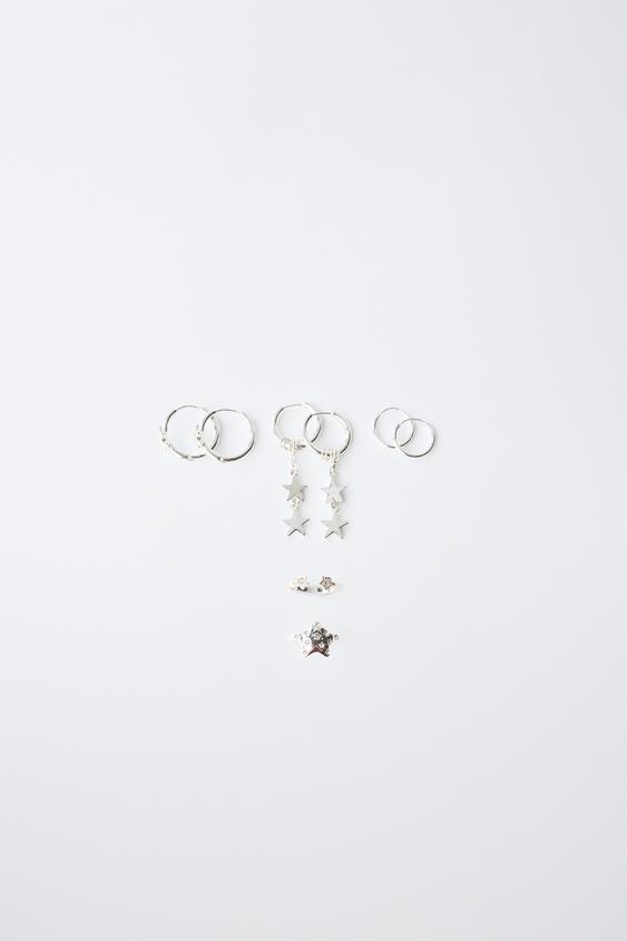 STAR HOOP EARRING AND RING PACK - Silver de Zara - Imagen 0