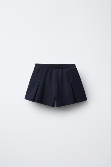 JUPE-SHORT BERMUDA PLIS - Bleu marine de Zara - Image 1