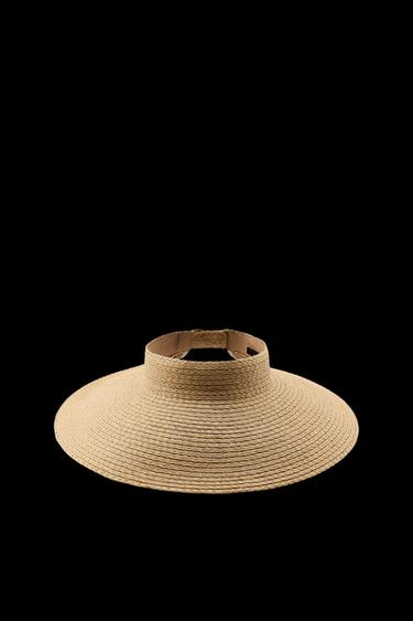 Zara WIDE BRIM WOVEN VISOR - Light beige - Image 0