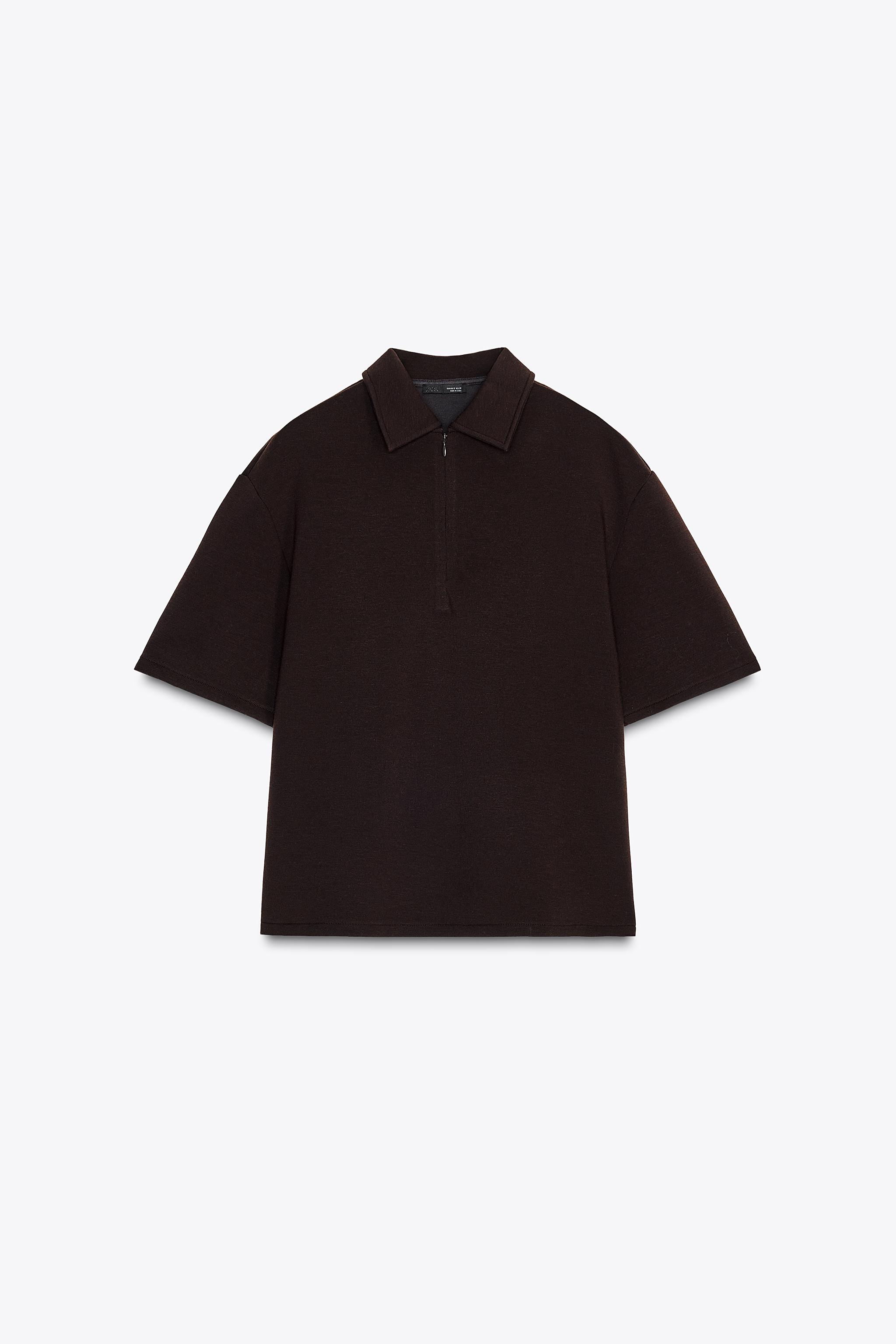 ZIP POLO COLLAR TOP