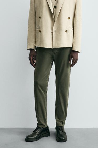 Zara SKINNY CHINO PANTS - Khaki