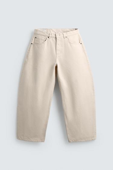 DŽÍNSY V BALÓNOVOM STRIHU - krémová zn. Zara