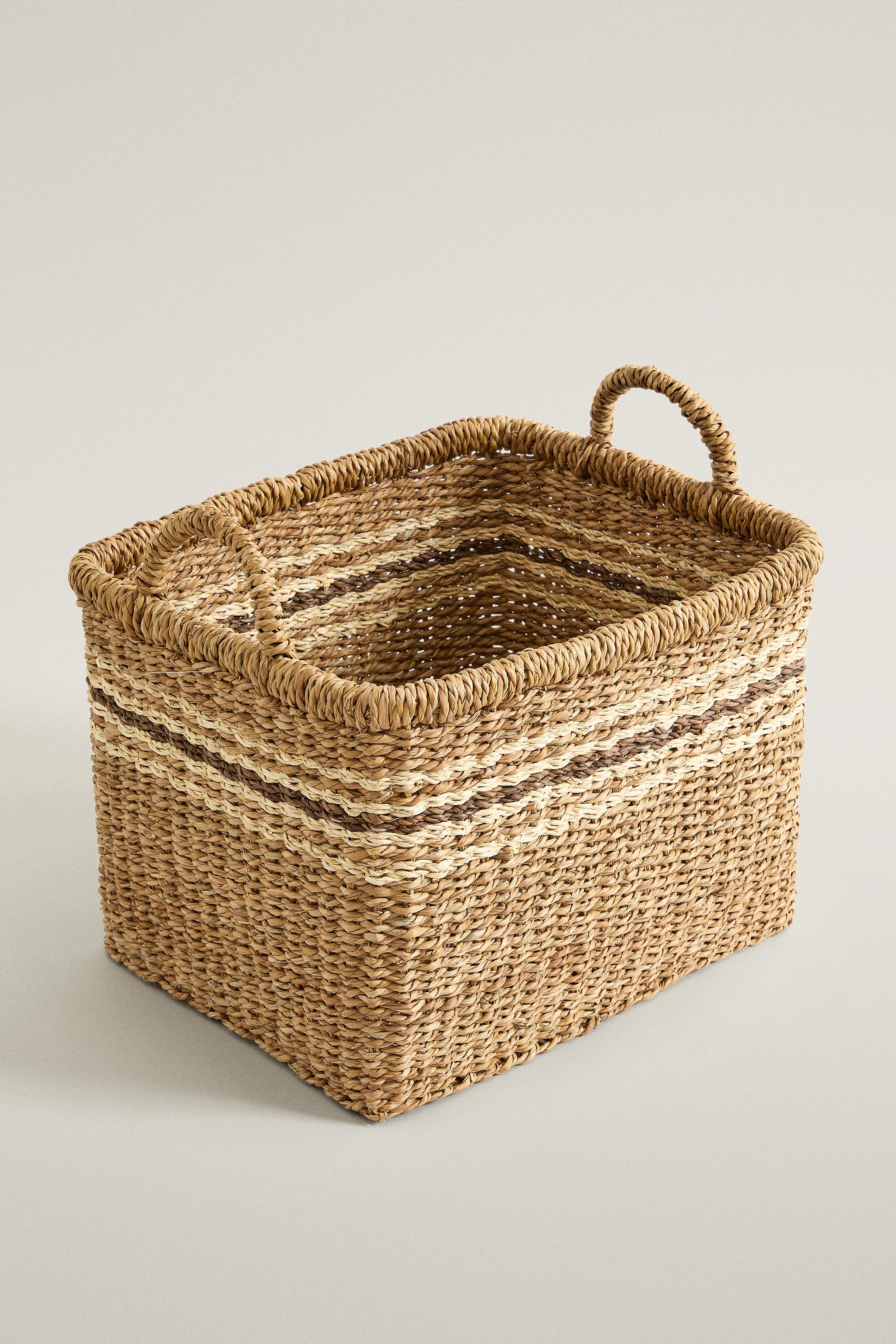 RECTANGULAR STRIPED BASKET