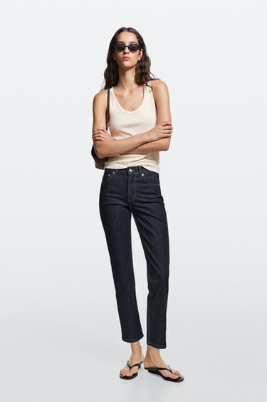 Zara Mid-waist slim fit cropped jeans - Blue