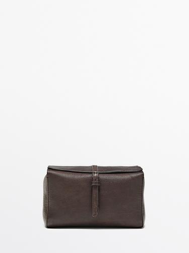 Zara Nappa leather travel toiletry bag - Brown - Image 0