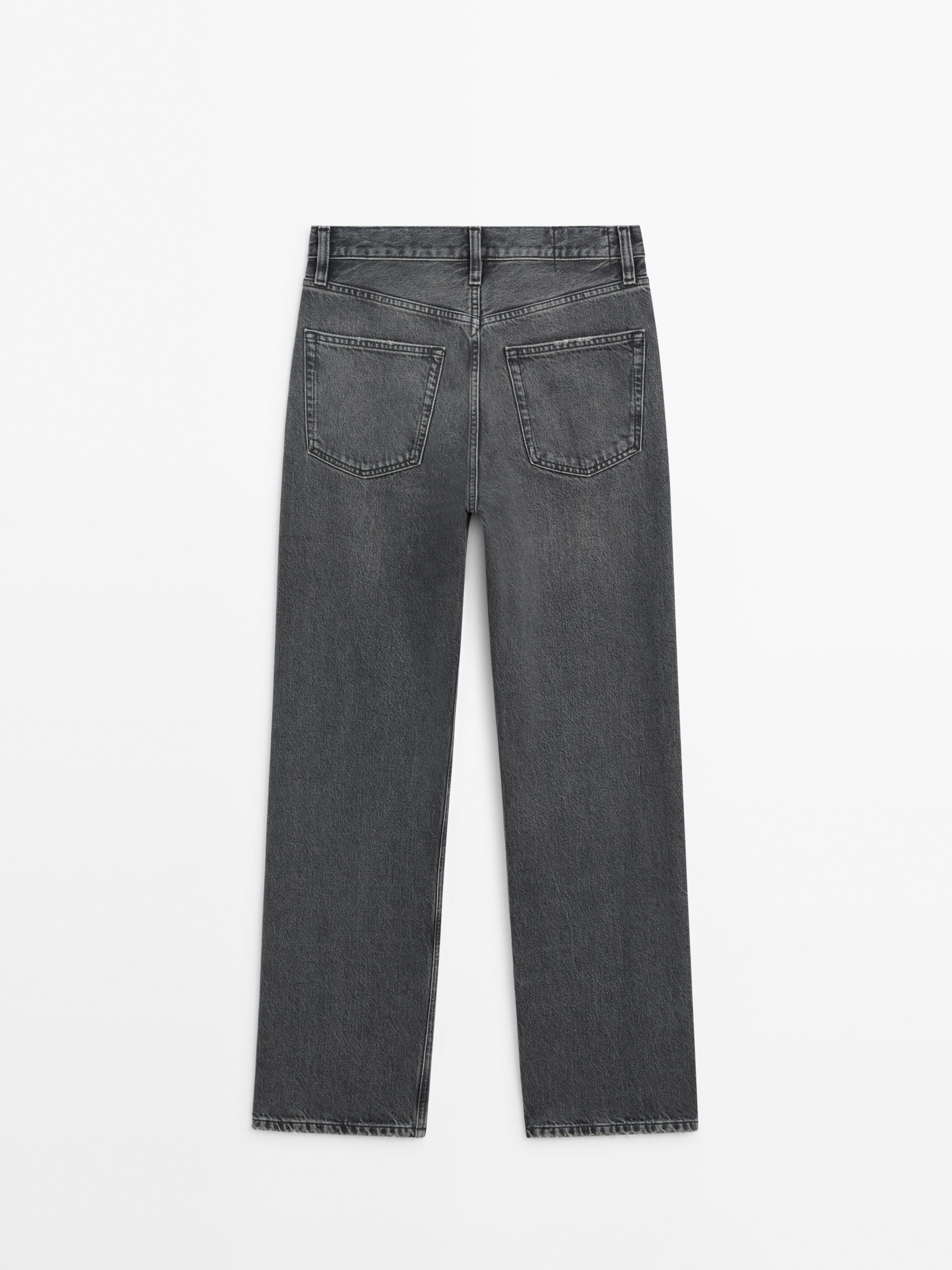 Straight fit high-waist jeans