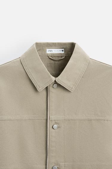 WASHED ZIP-UP JACKET - Beige by Zara - Image 9