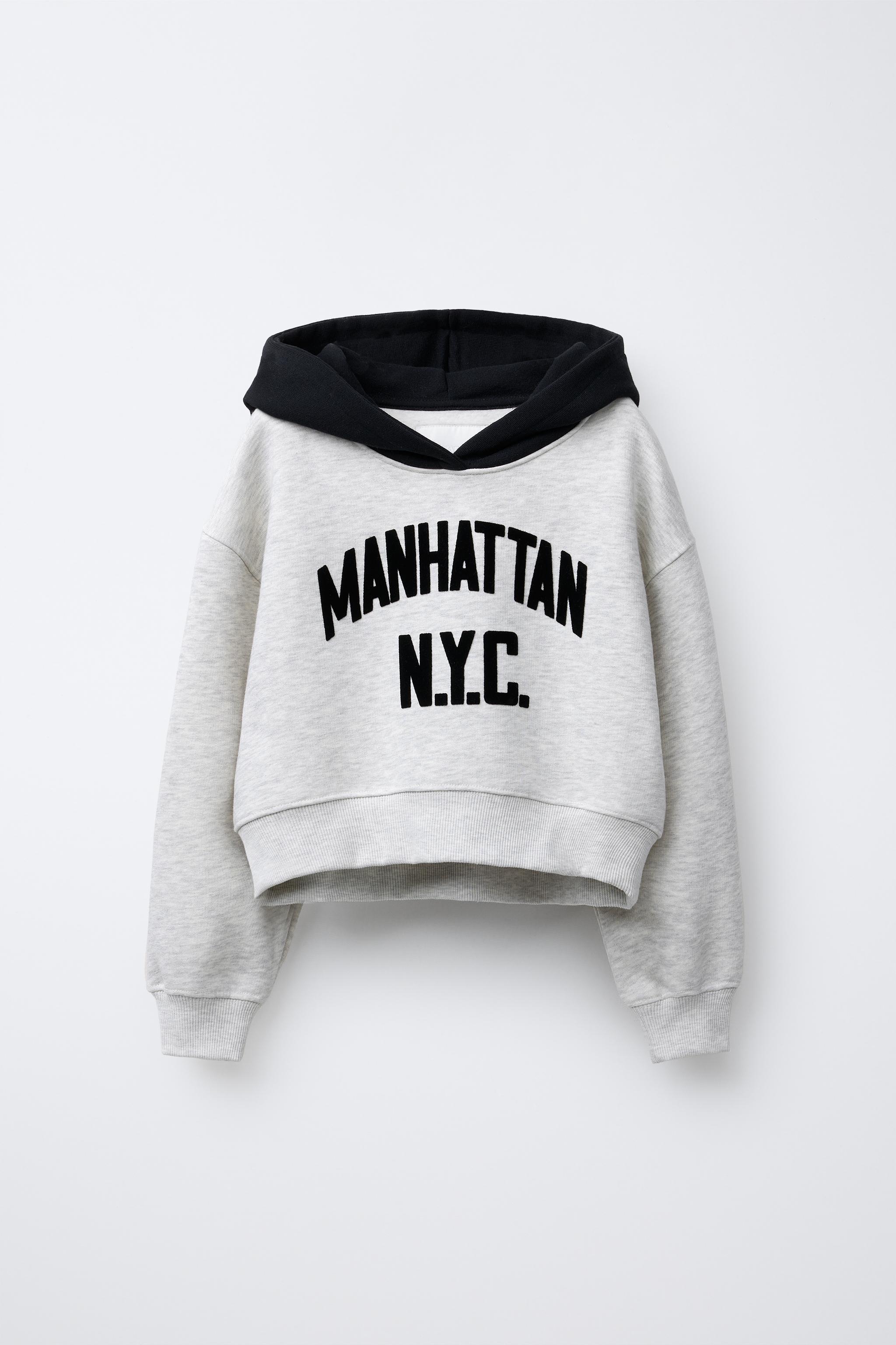 ♡y♡ FLOCKED TEXT HOODIE - Gray marl | ZARA Canada