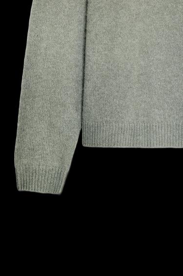 Zara 100% CASHMERE REGULAR FIT SWEATER - Greenish