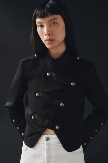 ZW COLLECTION JACKET WITH FROG BUTTON FASTENING - Black by Zara