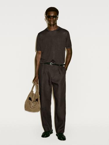 Camiseta punto con seda - Limited edition - Marrón de Zara - Imagen 0