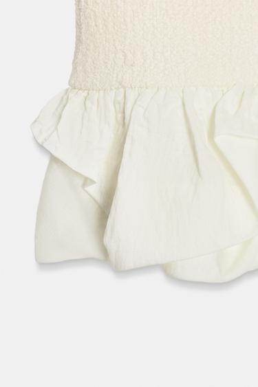 BOUCLÉ COMBINATION DRESS - Ecru by Zara - Image 8