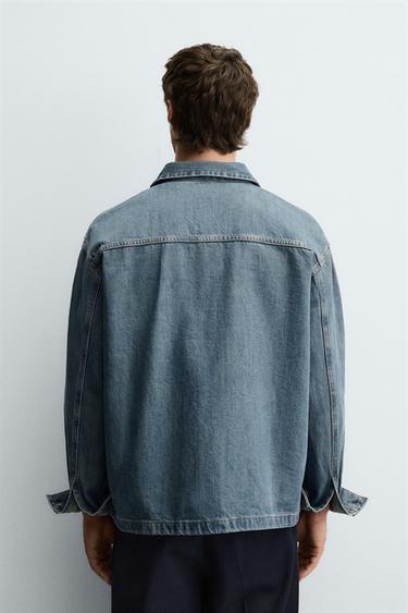 BOXY FIT DENIM SHIRT - Mid-blue by Zara - Image 2