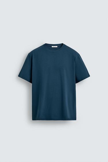 BASIC REGULAR FIT T-SHIRT - Duck blue by Zara