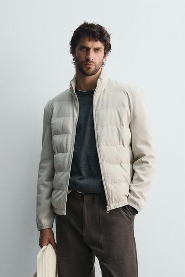 CONTRAST PADDED JACKET - Stone by Zara