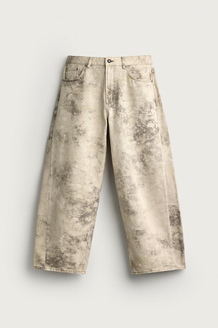 DRAWSTRING BARREL FIT PANTS — Khaki