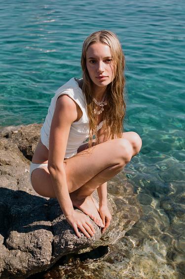 DRAPED CROP TOP - White by Zara