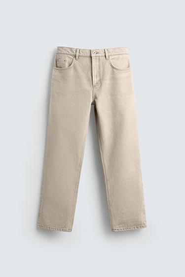 PRINTED STRAIGHT-LEG JEANS - Ecru by Zara - Image 6