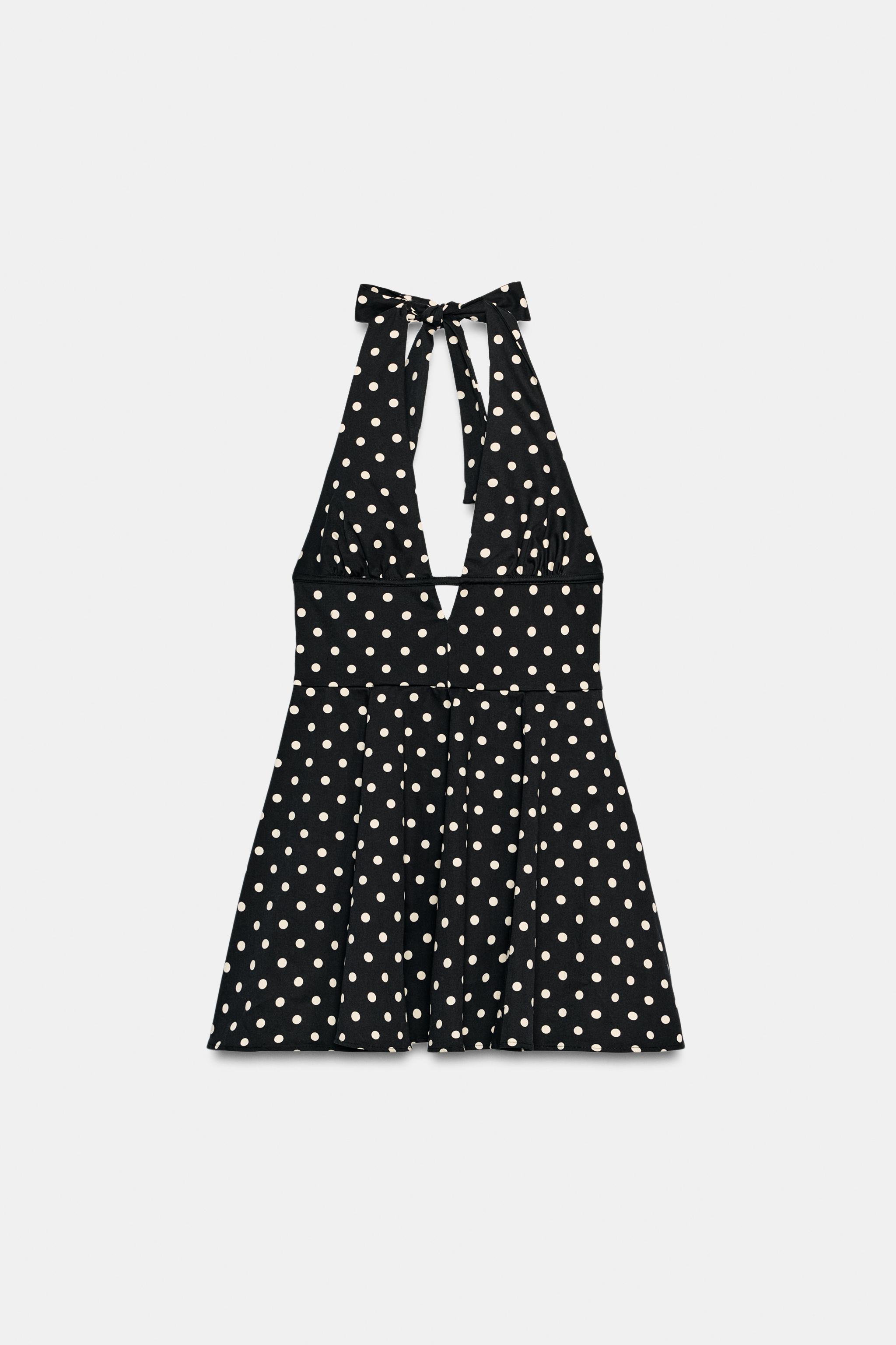 Женские платья Zara POLKA DOT CAPE SKIRT HALTER DRESS — фото 5