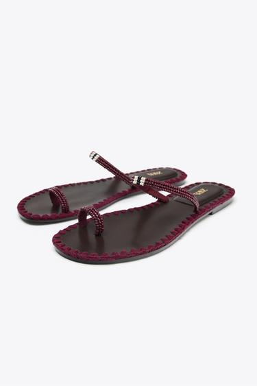 SANDALES SURPIQÛRE FANTAISIE - Bordeaux de Zara - Image 3