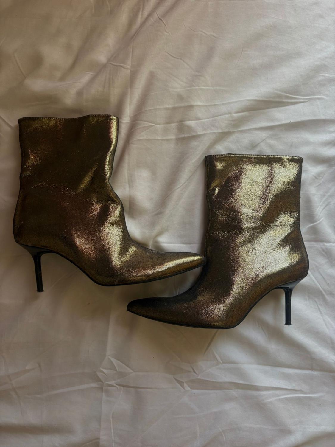 STILETTO HEEL METALLIC ANKLE BOOTS - Image 5