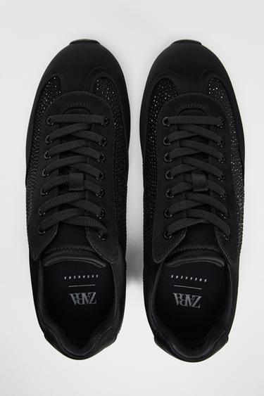 RHINESTONE TRAINERS - Black by Zara - Image 4