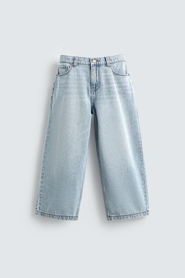 LOOSE FIT JEANS WITH MICKEY SILHOUETTE PATCH HARRY LAMBERT FOR ZARA X DISNEY - Light blue by Zara