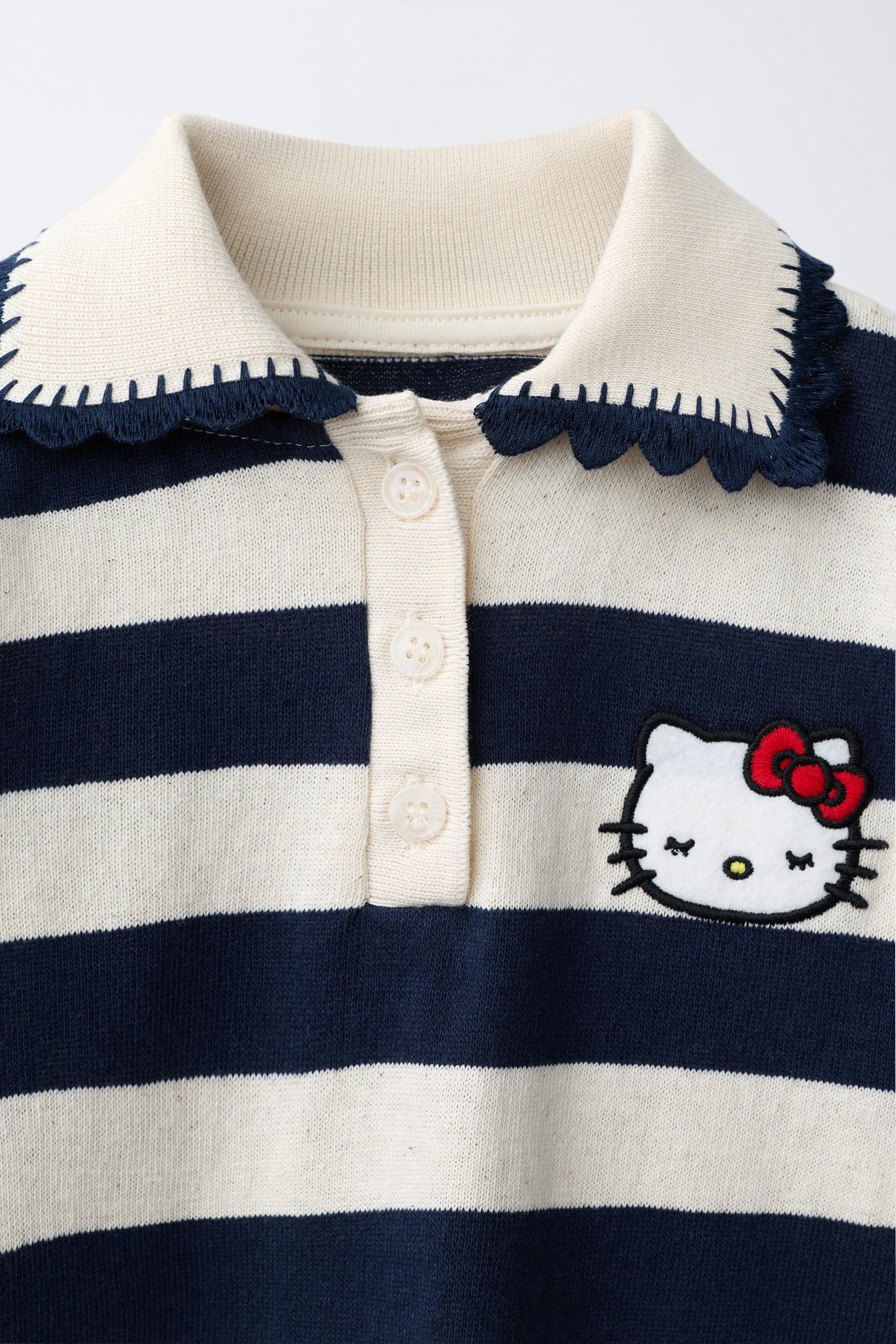 Детские рубашки Zara HELLO KITTY © SANRIO STRIPED POLO SHIRT — фото 3