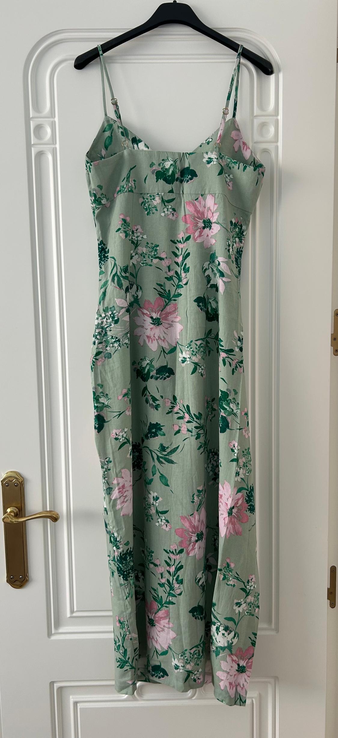 LINEN-BLEND FLORAL PRINT MIDI DRESS - Image 4