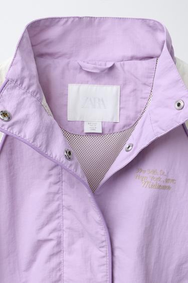 RAINCOAT WITH CONTRAST TRIM DETAIL - Mauve by Zara - Image 2