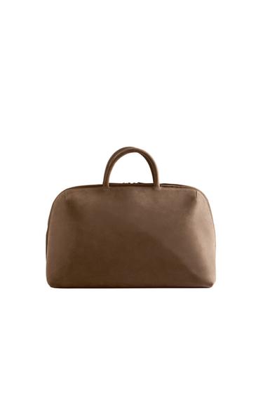 NUBUCK LEATHER WORK BAG - Brown by Zara