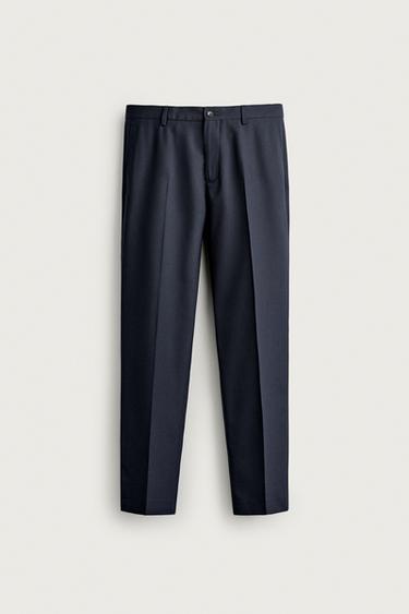 ШЕРСТЯНЫЕ КОСТЮМНЫЕ БРЮКИ REGULAR FIT — МОРСКОЙ СИНИЙ от Zara