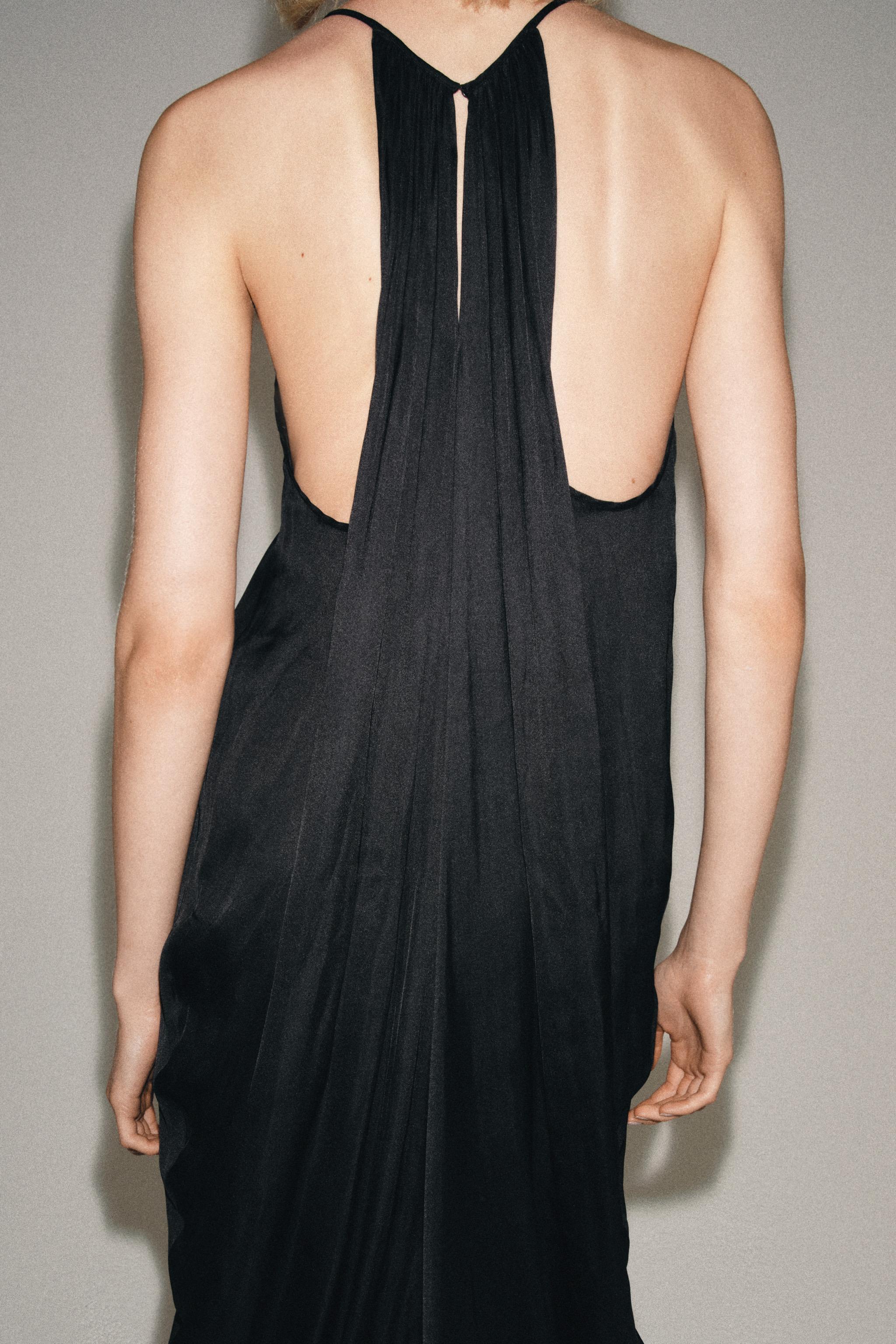 Женские платья Zara ZW COLLECTION SATIN DRAPED DRESS — фото 4