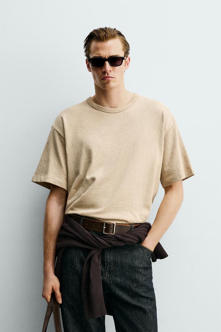 ZARA RELAXED FIT TEXTURED T-SHIRT