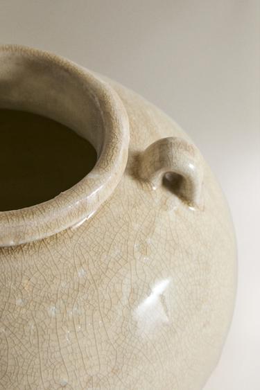 Zara CRACKLED CERAMIC VASE - White
