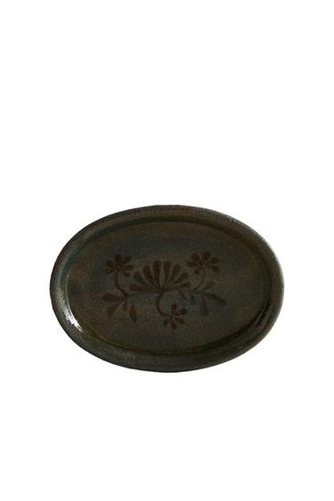 ΚΕΡΑΜΙΚΗ ΣΑΠΟΥΝΟΘΗΚΗ ΜΠΑΝΙΟΥ ΜΕ ΦΛΟΡΑΛ ΣΧΕΔΙΟ - Πράσινα του Zara