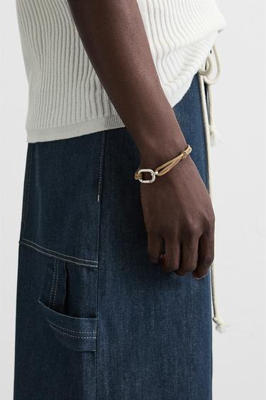 LEATHER EFFECT COMBINATION BRACELET - Silver by Zara - Image 0