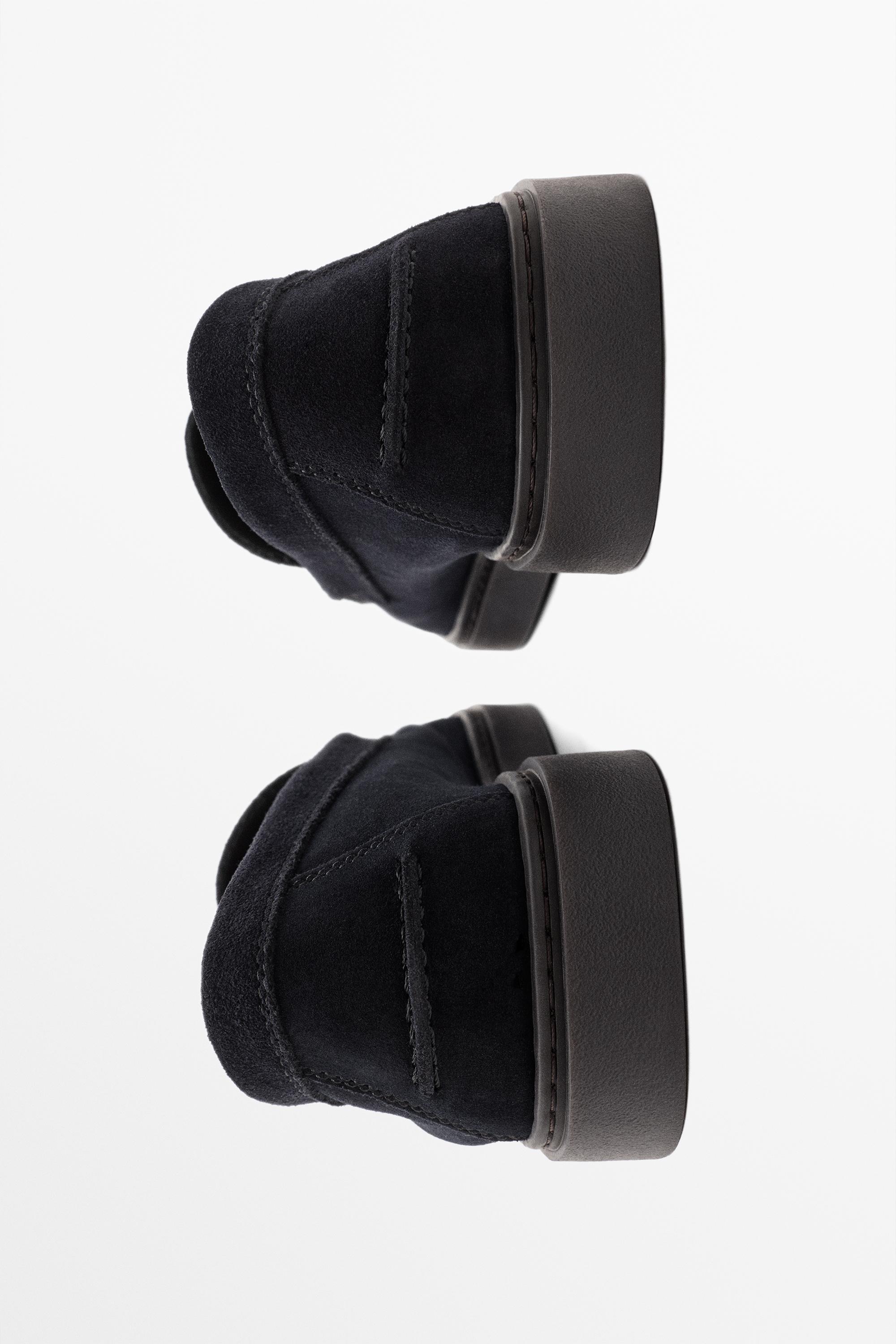 Mocassin en croûte de cuir