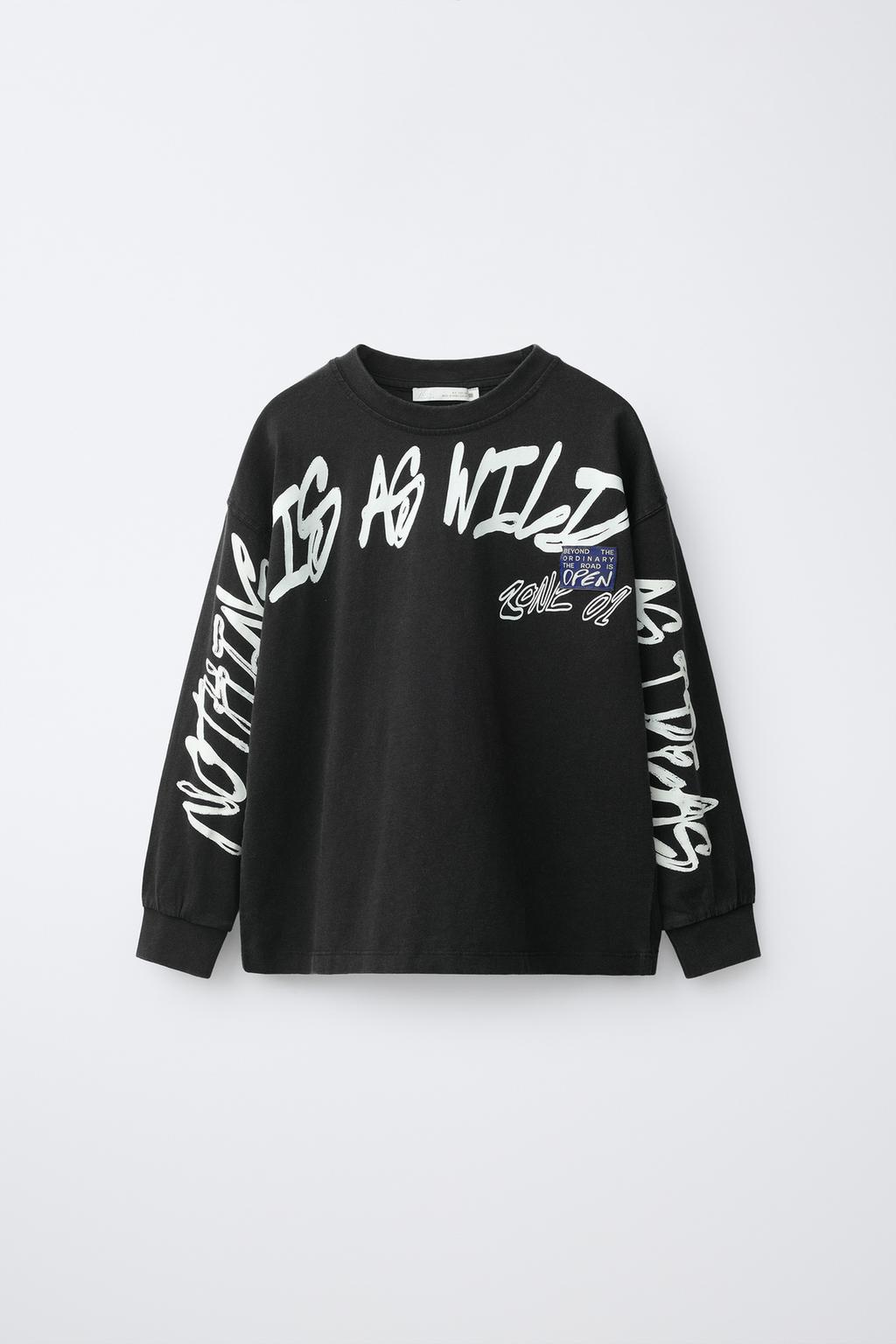 GRAFFITI SLOGAN PRINT T-SHIRT
