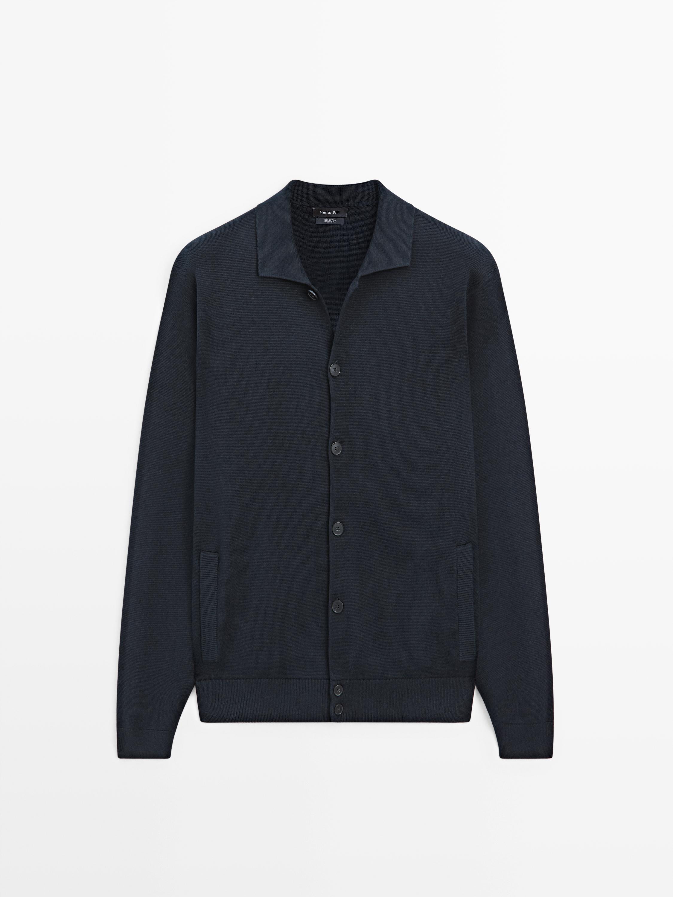Cardigan à col polo 100 % coton