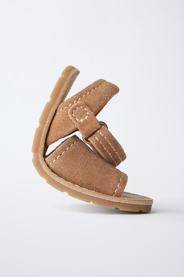 SANDALES EN CUIR PIEDS NUS - Marron de Zara - Image 2