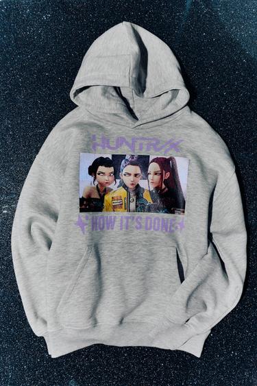 Zara KPOP DEMON HUNTERS™ NETFLIX © 印花連帽運動衫 - 斑紋灰色